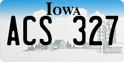 IA license plate ACS327