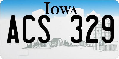 IA license plate ACS329