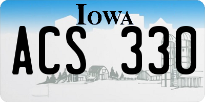 IA license plate ACS330