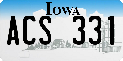 IA license plate ACS331