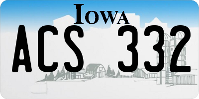 IA license plate ACS332