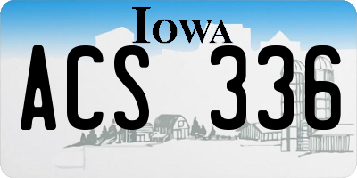 IA license plate ACS336