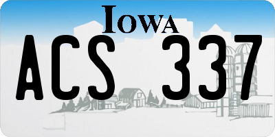 IA license plate ACS337