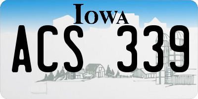 IA license plate ACS339