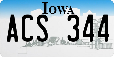 IA license plate ACS344