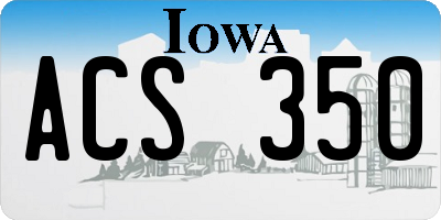 IA license plate ACS350