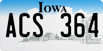IA license plate ACS364