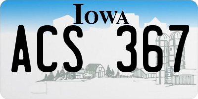 IA license plate ACS367