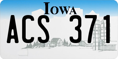 IA license plate ACS371