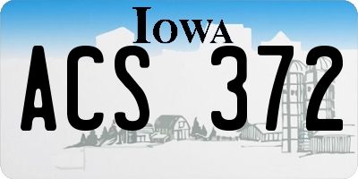 IA license plate ACS372