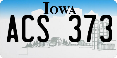 IA license plate ACS373