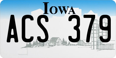 IA license plate ACS379
