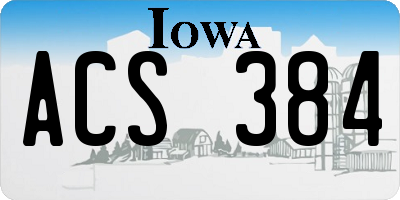 IA license plate ACS384