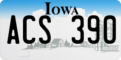 IA license plate ACS390