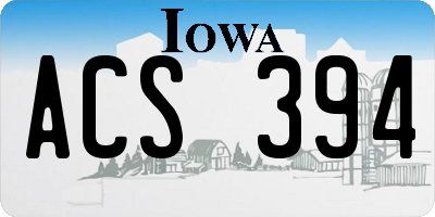 IA license plate ACS394