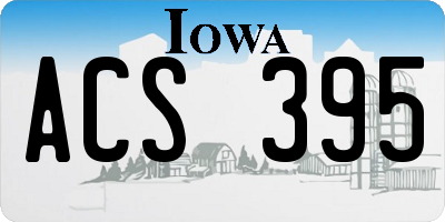 IA license plate ACS395