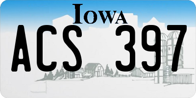 IA license plate ACS397
