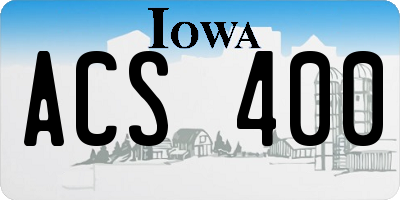 IA license plate ACS400