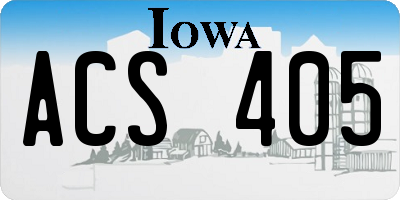 IA license plate ACS405