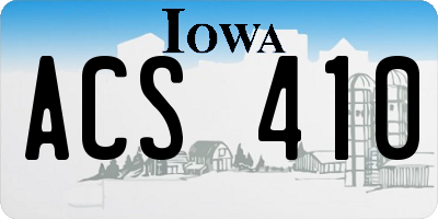 IA license plate ACS410