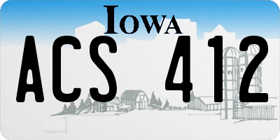 IA license plate ACS412