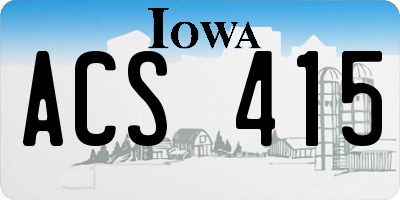 IA license plate ACS415