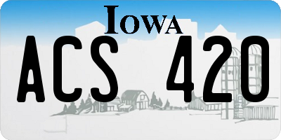 IA license plate ACS420