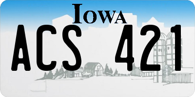 IA license plate ACS421
