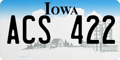 IA license plate ACS422