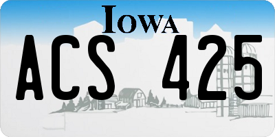 IA license plate ACS425