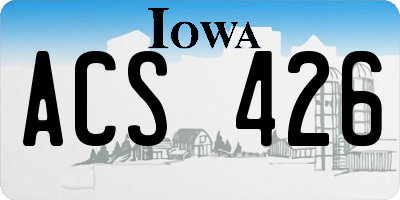 IA license plate ACS426