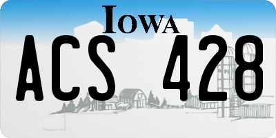 IA license plate ACS428