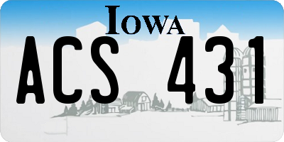 IA license plate ACS431