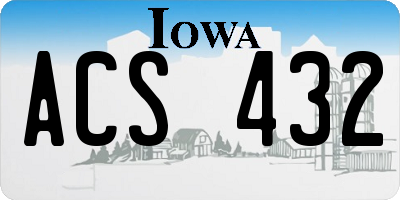 IA license plate ACS432