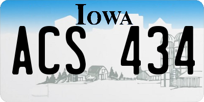 IA license plate ACS434