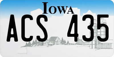 IA license plate ACS435