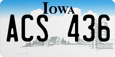 IA license plate ACS436