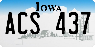 IA license plate ACS437