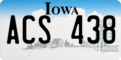 IA license plate ACS438