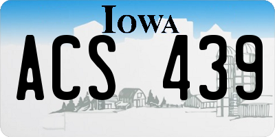 IA license plate ACS439