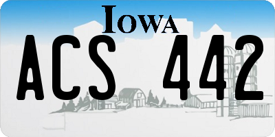 IA license plate ACS442