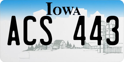 IA license plate ACS443