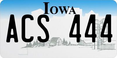 IA license plate ACS444