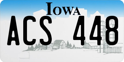 IA license plate ACS448