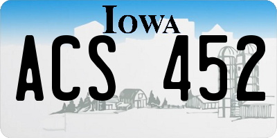 IA license plate ACS452