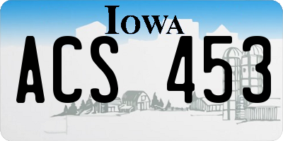 IA license plate ACS453