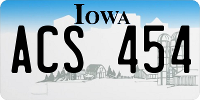 IA license plate ACS454