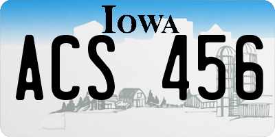 IA license plate ACS456