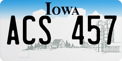 IA license plate ACS457