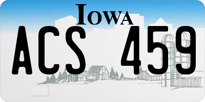 IA license plate ACS459